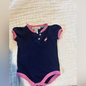 The Beaufort Bonnet Company Navy and Pink Baby Bodysuit